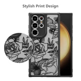 For Samsung Galaxy S22 Ultra Case Rose Design Floral Pattern Slim Case For Women Girls Tpu Bumper Shockproof Protective Cover For Galaxy S22 Ultra, Black