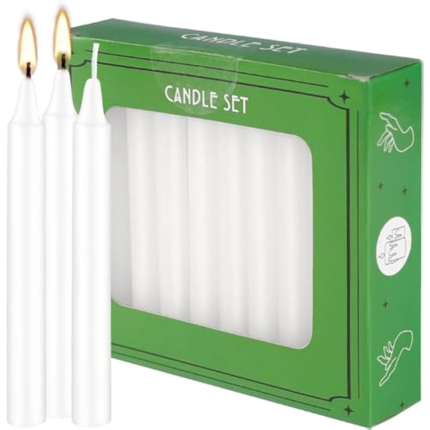 White Candles Set Of 40, 4" White Spell & Chime Candles, Unscented Mini Taper Candle For Witchcraft, Wiccan Altar, Magic Tools, Rituals, Prayer, Meditation And Christmas Party Decoration