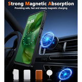For Motorola Moto Gpower5G2025 Case: Magnetic Translucent Matte Slim Cell Phone Cover Shockproof Non Slip Antifingerprint Hard Rugged Protective Phone Case (6.8 Inch/Black)