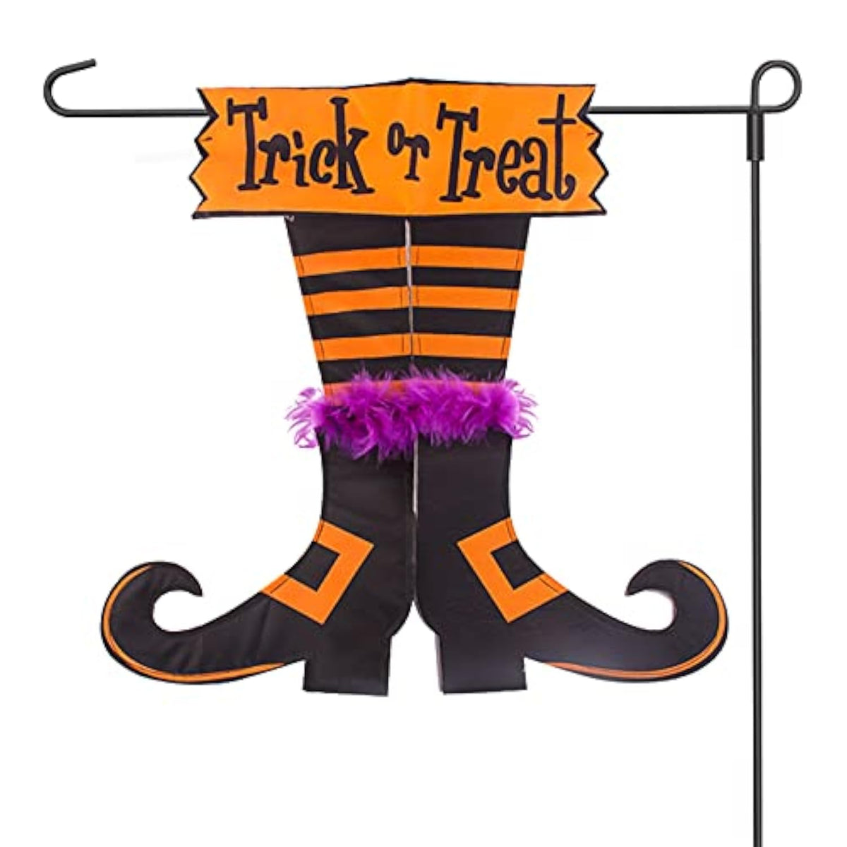 Happy Halloween Garden Flag Trick or Treat Witch Feet Double Sided Yard Outdoor Decor