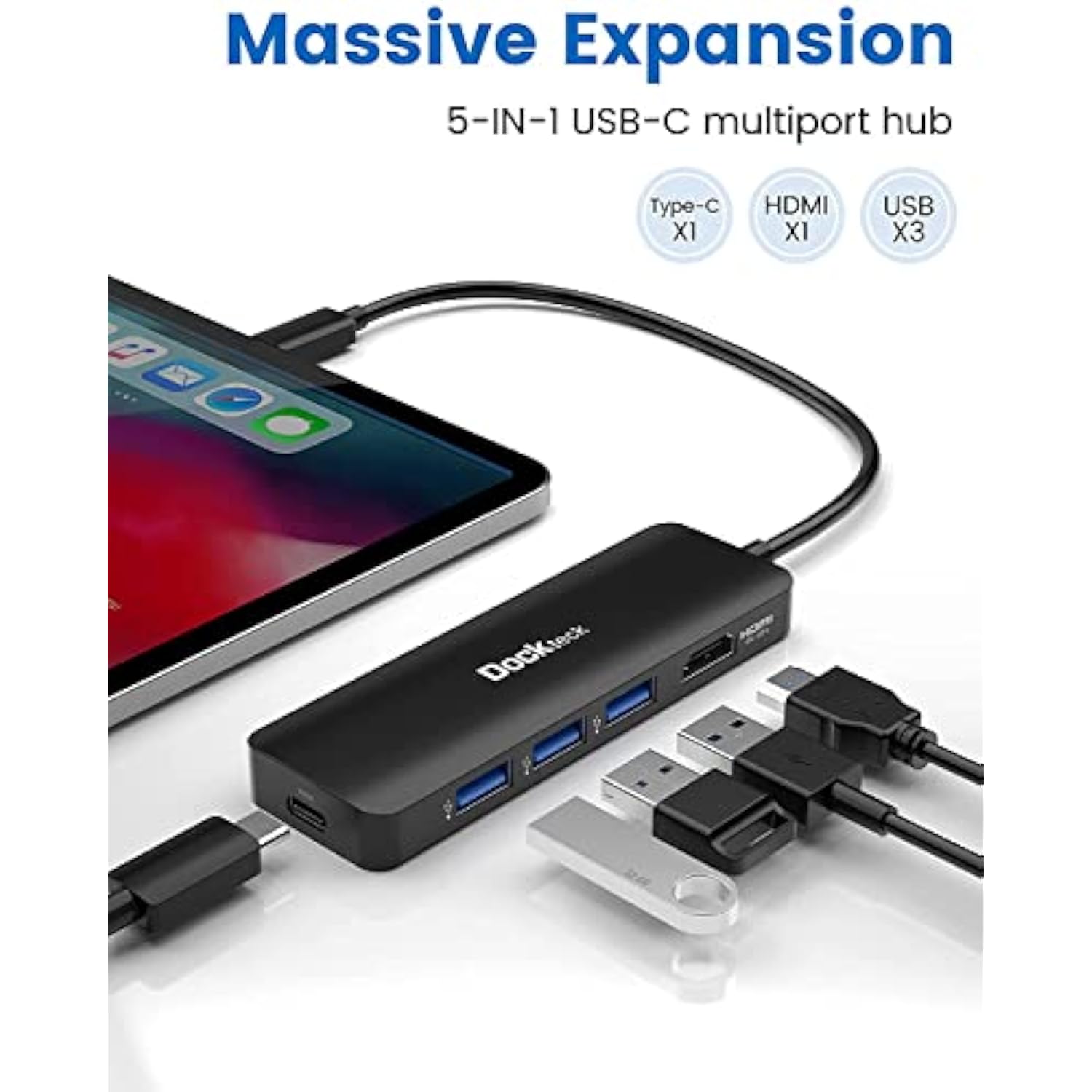 Usb C Hub 4K 60Hz, Usb-C Multiport Adapter 5-In-1 With 4K Hdmi, 100W Power Del