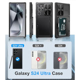 Samsung Galaxy S24 Ultra Premium Leather Wallet Case with Card Holder and Kickstand, Black