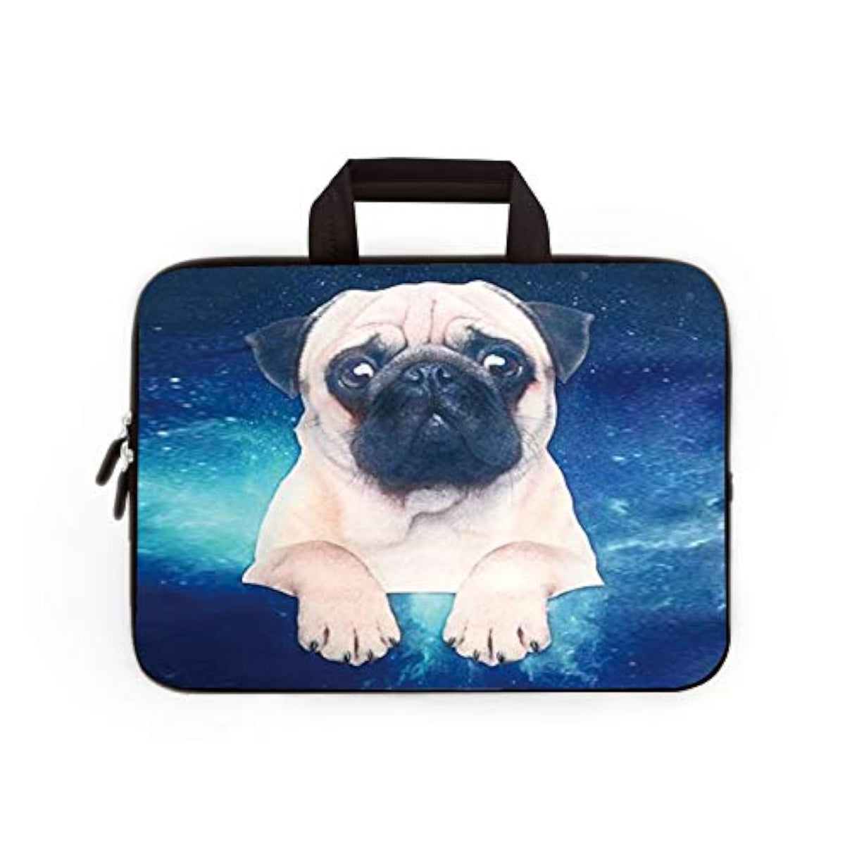 11" 11.6" 12" 12.1" 12.5" Inch Laptop Carrying Bag Chromebook Case Notebook Ultrabook Bag Tablet Cover Neoprene Sleeve Fit Apple Macbook Air Samsung Google Acer Hp Dell Lenovo Asus (Starry Sky Pug)