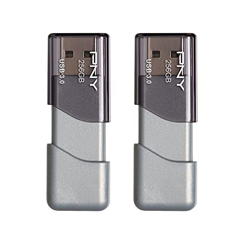P-Fd256X2Tbop-Mp 256Gb Turbo Attaché 3 Usb 3.0 Flash Drive,Silver (Pack Of 2)