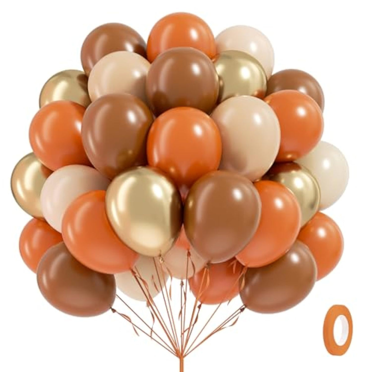 60pcs Fall Balloons 12 Inch Brown Sand White Nude Gold Burnt Orange Party Decorations