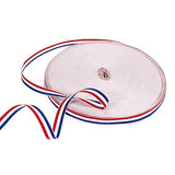 50 Yards 3/8 Inch Red/White/Blue Stripe Grosgrain Ribbon Double Face P