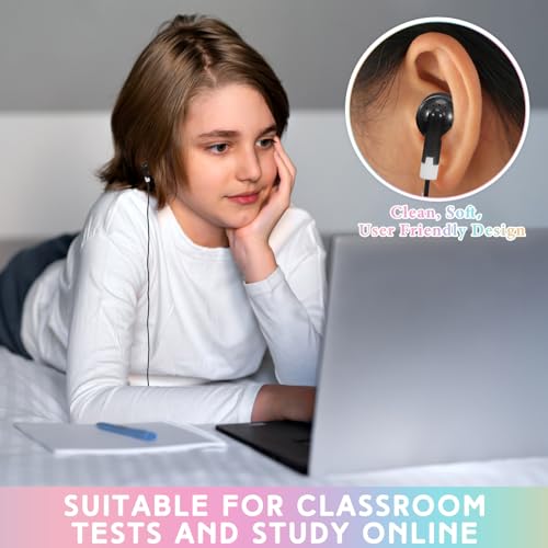 50 Pack Earbud Bulk Headphone For Classroom Earphone Earbud With Wire Individually Bagged Wired In Ear Buds(Black)