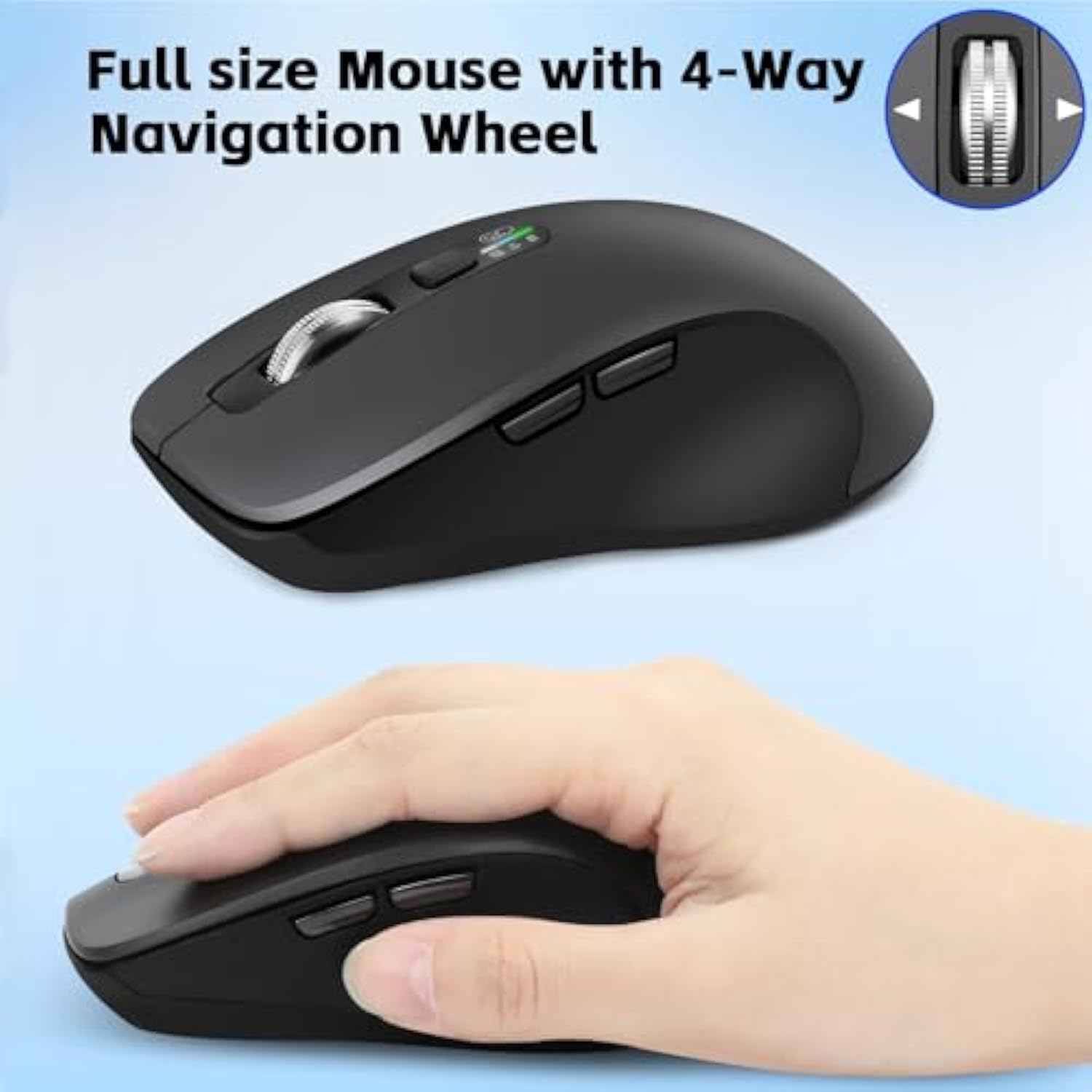 M9300 Wireless Keyboard Mouse Combo, Scissor-Switch Keys, 2-In-1 Usb Receiver And Two Bluetooth, Multi Device Silent Design For Computer, Laptop, Macbook And Ipad.