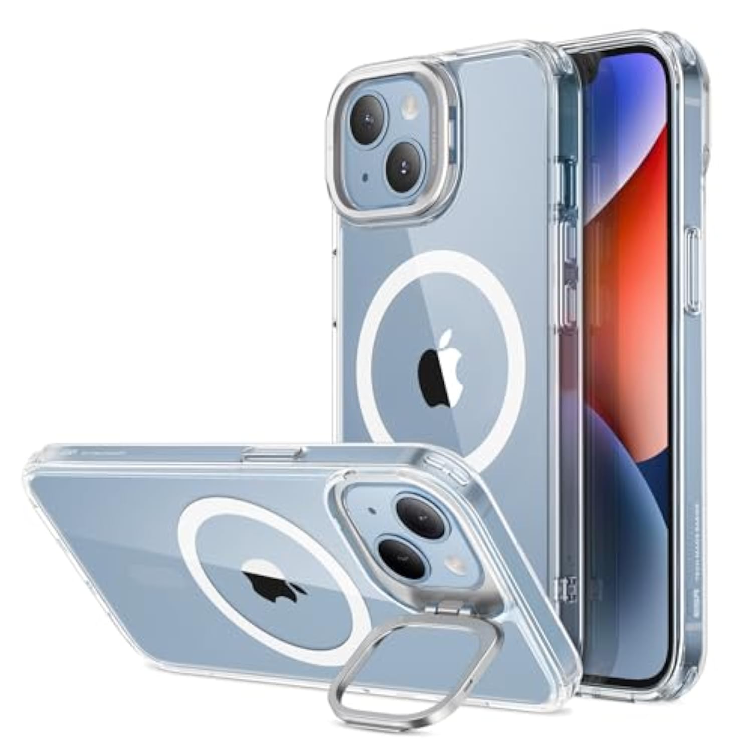 Esr For Iphone 13 Case/Iphone 14 Case, Compatible With Magsafe, Built-In Stash Stand Clear Phone Case For Iphone 13/Iphone 14, -Grade Protection Magnetic Phone Case, Classic Series, Clear