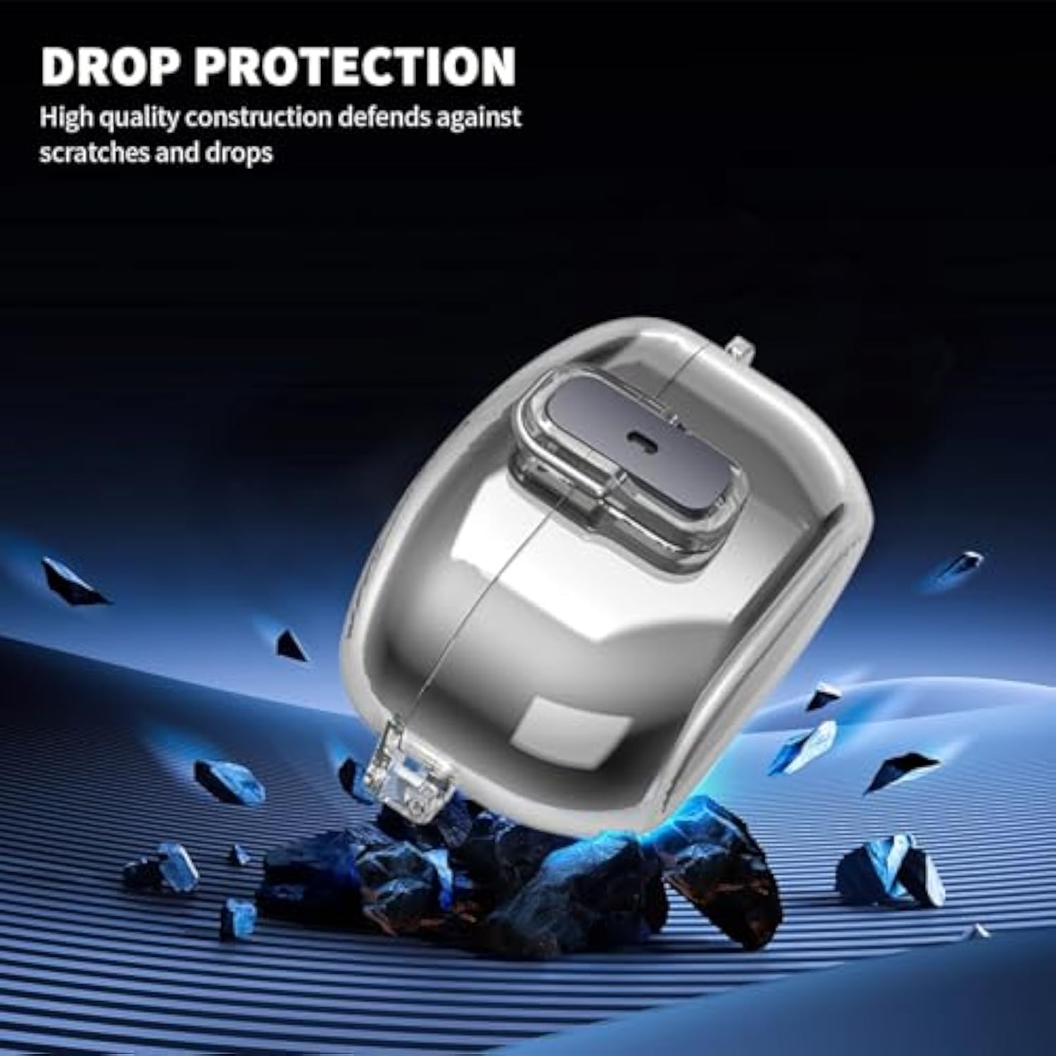 Secure Lock Clear Case For Sony Wf-1000Xm5(2023), Tpu Super Protective Hard Shell Shockproof For Sony Wf-1000Xm5 Case Cover For Sony Xm5 With Lanyard & Keychain (Clear)