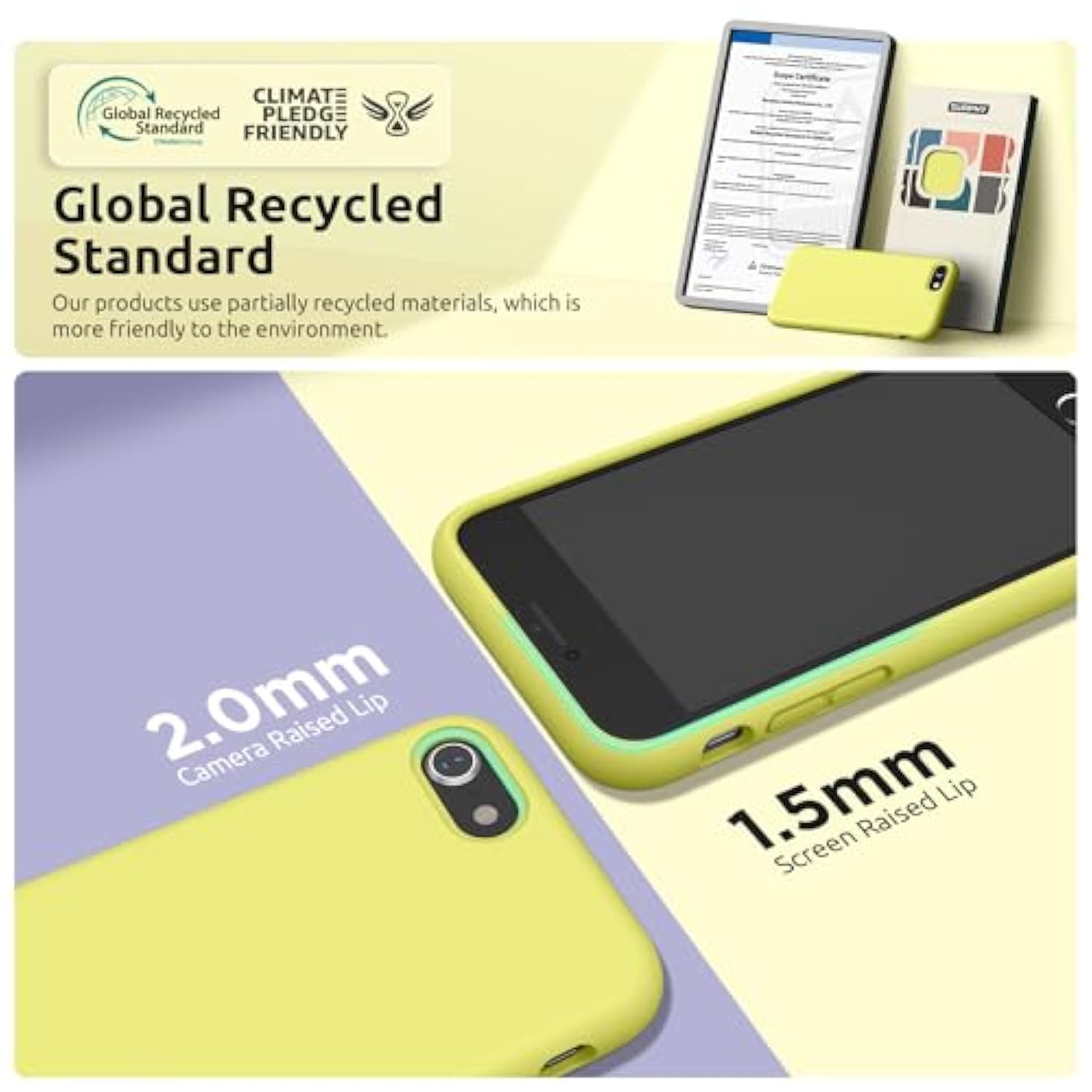 Designed For Iphone Se Case, Iphone 8 Case, Iphone 7 Case, Liquid Silicone Phone Case For Iphone Se 3Rd 2Nd Se 2022 Se 2020, Yellow