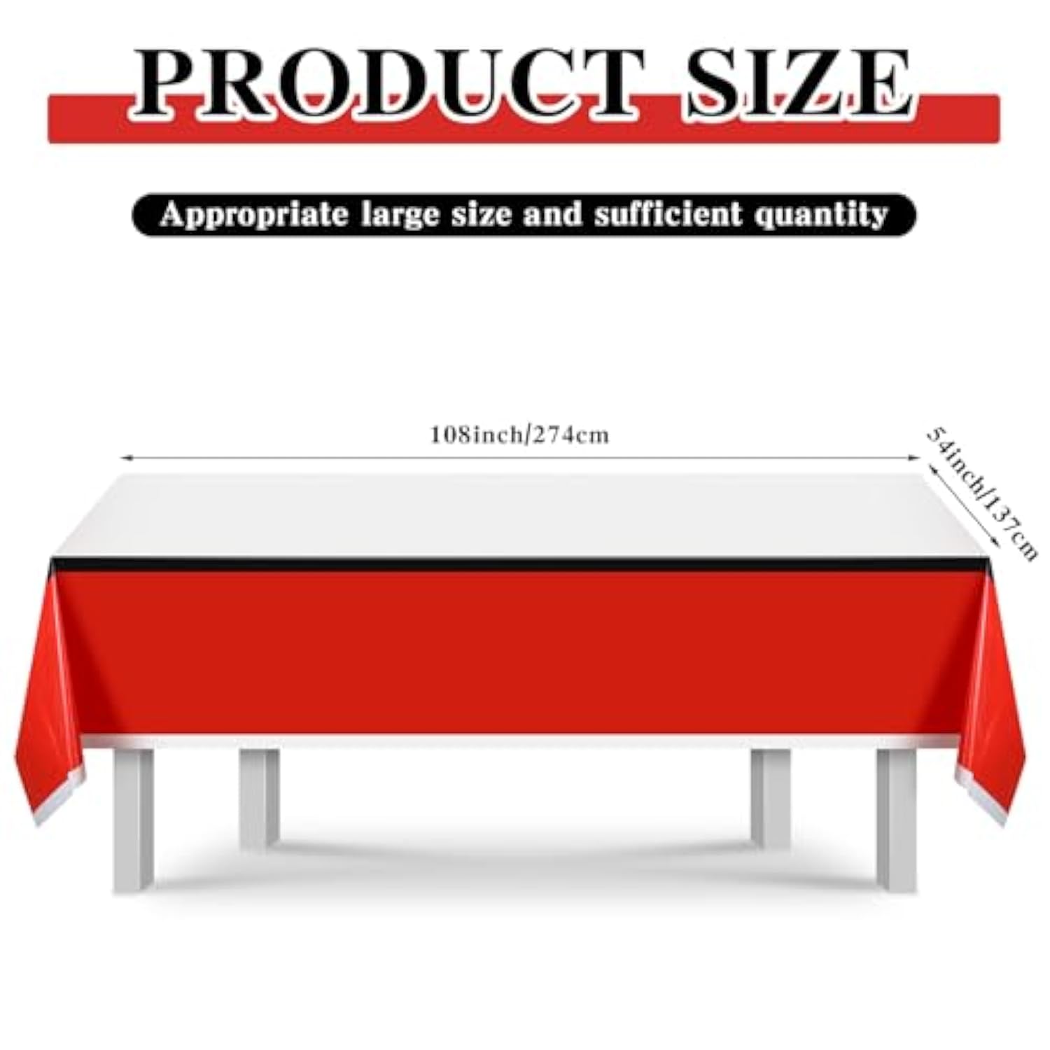 3Pcs Large Cartoon Themed Table Cloth Waterproof Plastic Table Covers 54 X 108 Inch White And Red Table Decorations For Kids Birthday Baby Shower