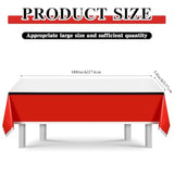 3Pcs Large Cartoon Themed Table Cloth Waterproof Plastic Table Covers 54 X 108 Inch White And Red Table Decorations For Kids Birthday Baby Shower