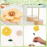 11Pcs Wildflower Party Decorations, Wildflower Centerpieces Wooden Base Pastel Flower Table Decorations For Tables, Birthday Baby Shower Spring Table Decorations For Home Office