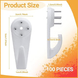 100 Pcs Christmas String Light Hooks Fairy Light Hooks No Drilling Invisible Heavy Duty Nail Hangers For Outdoor Brick Wall Hanging Christmas Decorations