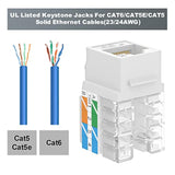 Rj45 Cat6 Keystone Jacks Ul-Listed 10-Pack, Ethernet Punch Down Keystone Utp,