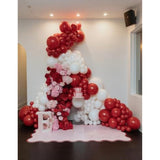 Red And White Balloon Garland Arch Kit 153Pcs With Star - 22 18 12 10 5In Different Size Red White Confetti Latex Balloons For Christmas Wedding Valentine'S Day Birthday Party Decorations