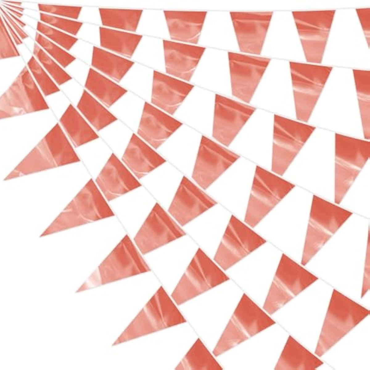 130Ft Rose Gold Glitter Triangle Pennant Banner Flag Metallic Bunting Fabric Garland For Christmas Wedding Birthday Anniversary Bridal Shower Engagement Graduation Party Decorations Decor