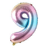40 Inch Number Balloons Big Size Rainbow Number Foil Helium Balloons Large Self Inflating Foil Number Balloons 0-9 For Boys Girls Birthday Party Celebration Decoration (Number 9)