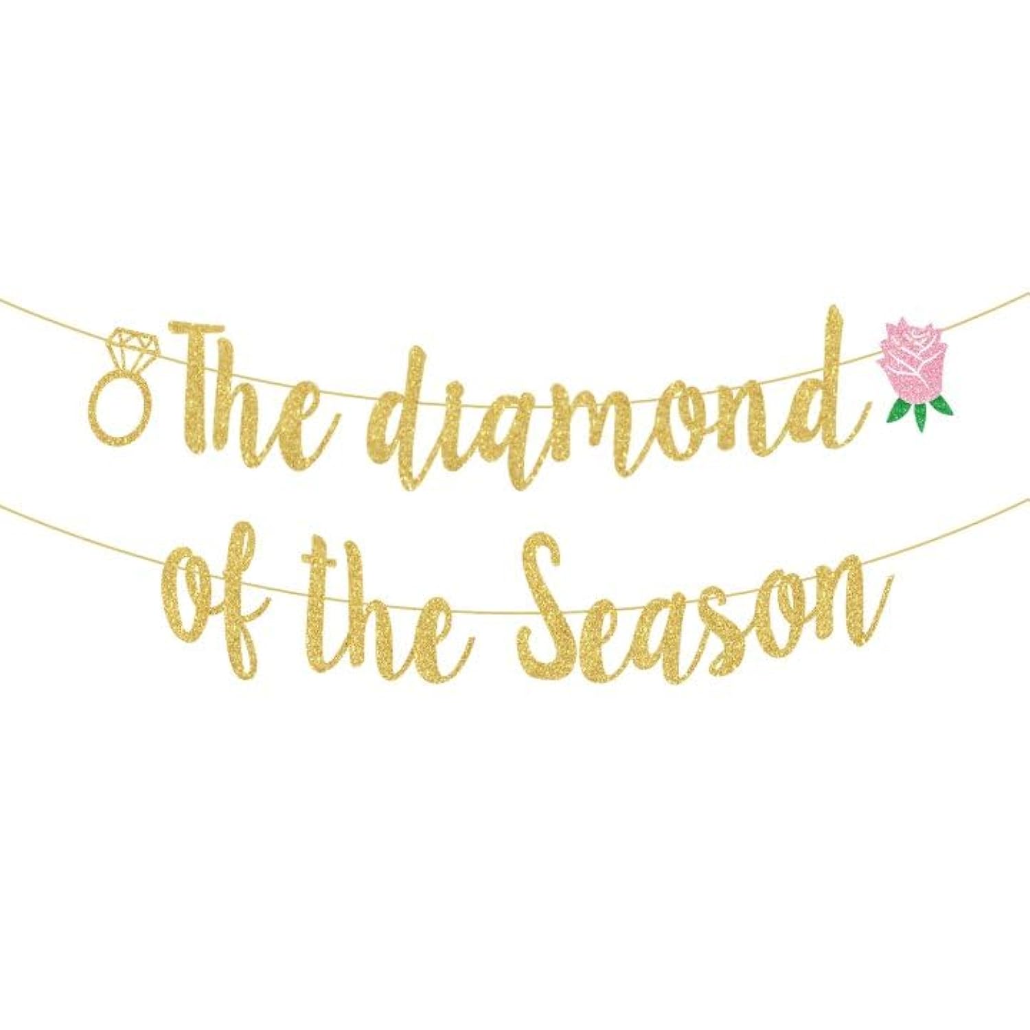 Tea Party Bridal Shower Decorations, The Diamond Of The Season Banner Gold Glittering For High Tea Supplies, Garden Bridal Shower Metallic Paper Party Decorationsfor Girls Women