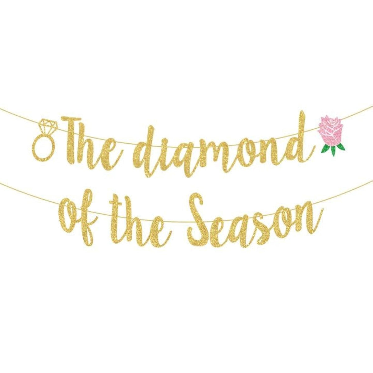 Tea Party Bridal Shower Decorations, The Diamond Of The Season Banner Gold Glittering For High Tea Supplies, Garden Bridal Shower Metallic Paper Party Decorationsfor Girls Women