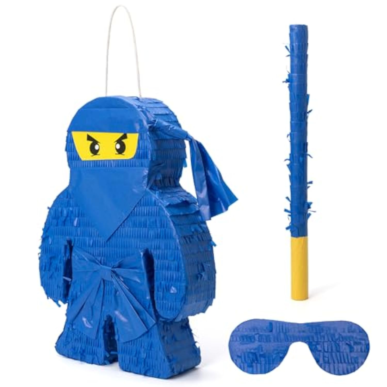 Apinata4U 17.5" Blue Color Ninja Pinata Ninja Party Supplies Ninja Themed Birthday Party Ninja Photo Prop Ninja Party Decorations