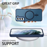 For Samsung Galaxy S21 Case Magnetic[Compatible With Magsafe], Translucent Matte Back Anti-Scratch Full Protective Cover Shockproof Phone Cases For Galaxy S21 6.2", Deep Blue