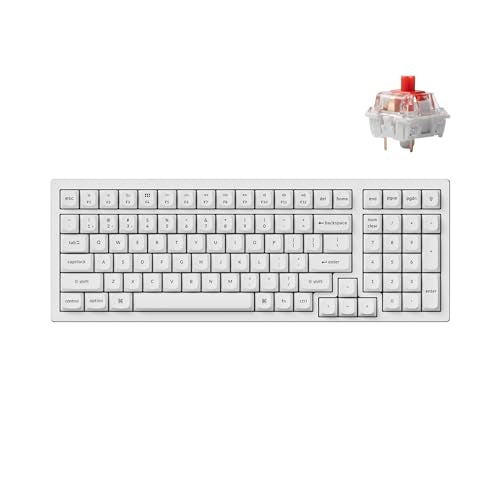 K4 Pro Qmk/Via Bluetooth Wireless Mechanical Keyboard, 96% Layout Custom Programmable Gaming Keyboard With White Backlit, Hot-Swappable K Pro Red Switch For Mac Windows Linux - White