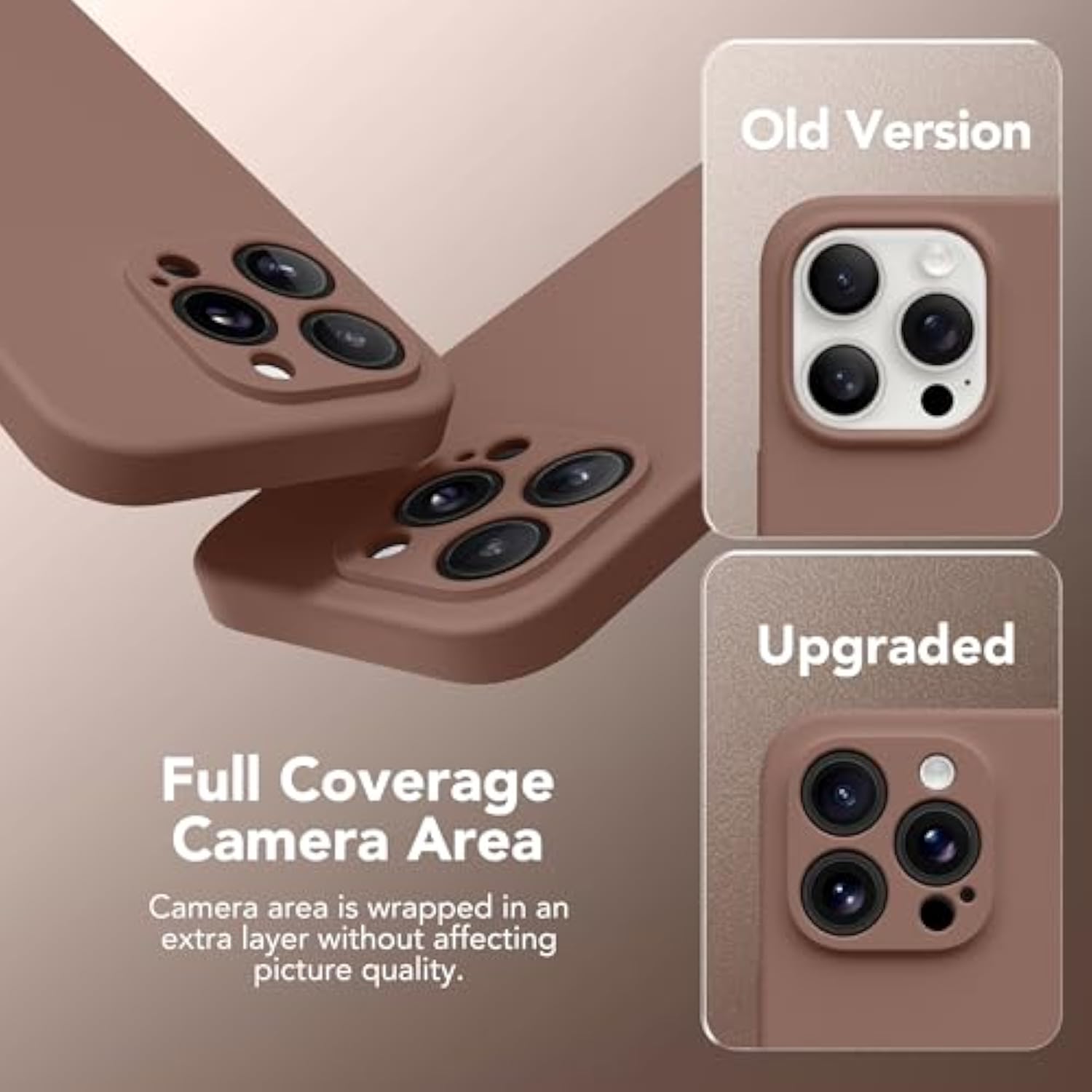 Magnetic For Iphone 13 Pro Max Case, Compatible With Magsafe, [Full Camera Protection][Screen Protector] Silicone Shockproof Protective Phone Case For Iphone 13 Pro Max 6.7", Brown