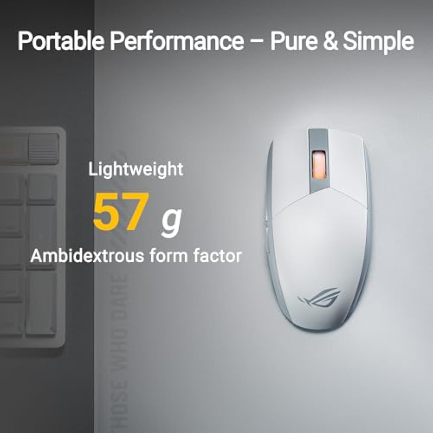 ASUS ROG Strix Impact III Wireless Gaming Mouse, 57 G Lightweight, 36K DPI Sensor, Bluetooth & 2,4GHz RF, ROG SpeedNova, Up to 618hrs Battery Life, Replaceable Switches, ROG Omni Receiver, White