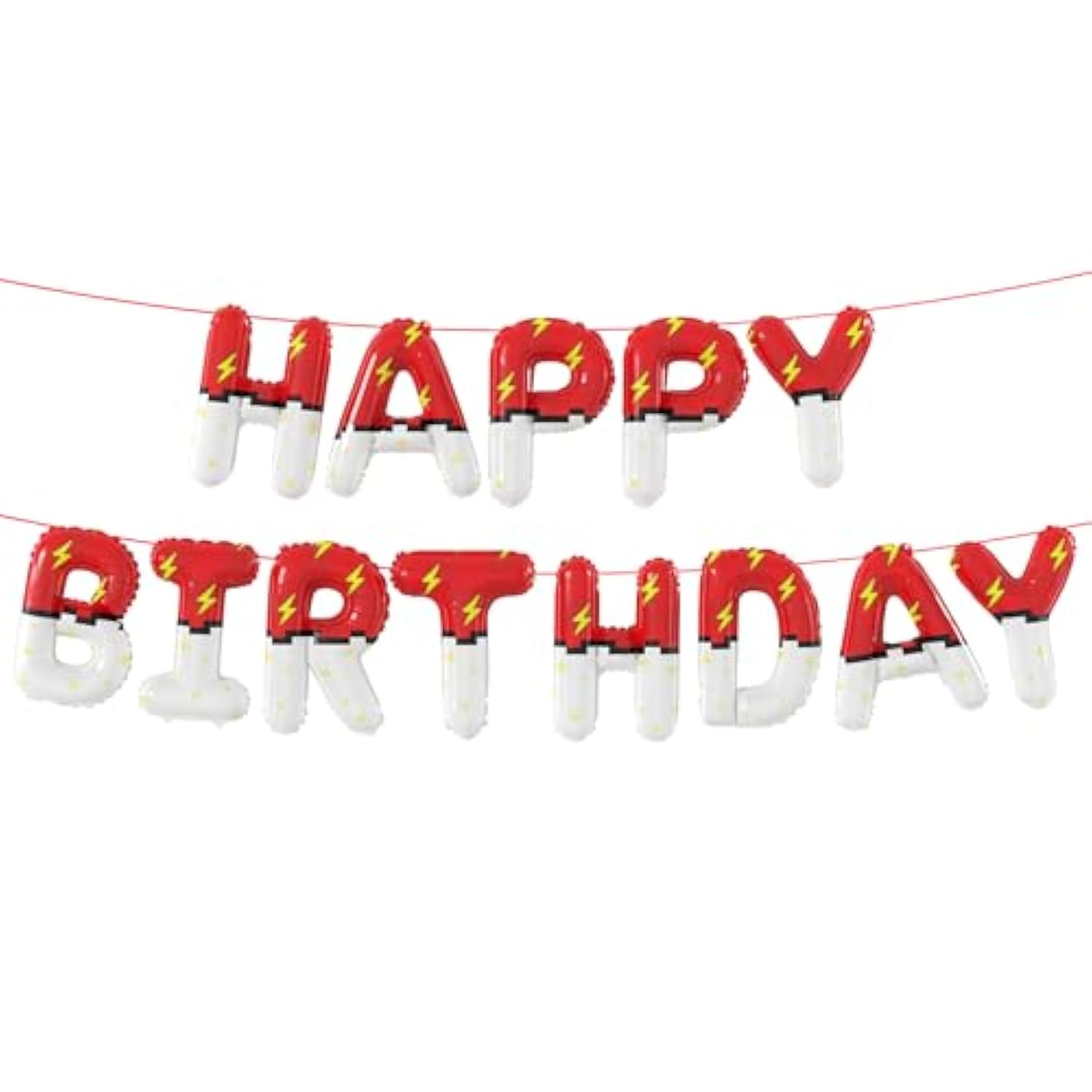 Red & White Cartoon Theme Happy Birthday Foil Balloons for Kids' Parties & Anniversaries