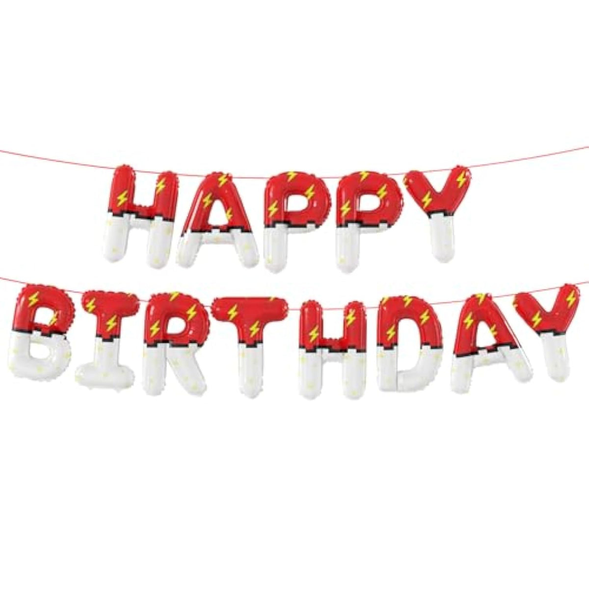 Red & White Cartoon Theme Happy Birthday Foil Balloons for Kids' Parties & Anniversaries
