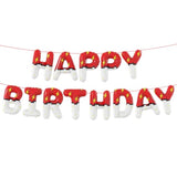 Red & White Cartoon Theme Happy Birthday Foil Balloons for Kids' Parties & Anniversaries