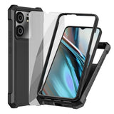 For Blu View 5 Phone Case, Tracfone Blu View 5 Case With Screen Protector, Dual Layer Protection, Shockproof Corner Tpu Bumper, Heavy Duty Protective Phone Cover For View 5-Black