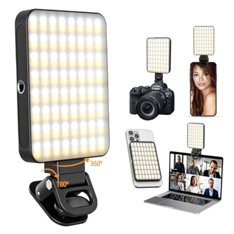 Rechargeable Magnetic Phone Selfie Light For Iphone 128 Led Fill Light With Phone Clip/Cold Shoe, Adjusted 3 Light Modes For Magsafe Phone Selfies, Laptop, Ipad, Tiktok, Video Vlog, Makeup, Camera