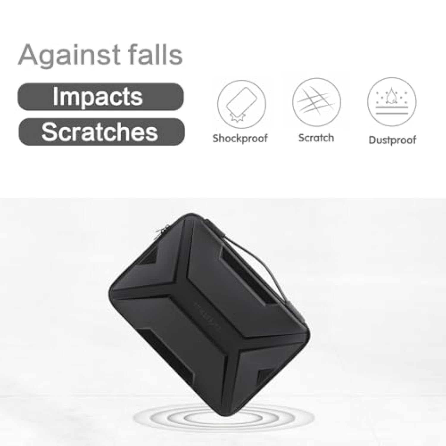 MOSISO 15-16 inch Laptop Hard Case, 15.6 inch Waterproof Shockproof Computer Bag Compatible with MacBook HP Dell,Artistic Geometric EVA Carrying Sleeve Laptop Case Hard Shell with Handle, Black