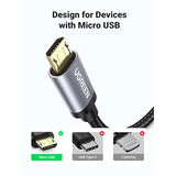 UGREEN Micro USB Cable, 3FT High Speed Fast Charging USB Cable, Nylon Braided Durable Android Phone Charger Cord, Compatible with Samsung Galaxy S7 S6 Note LG V10 Tablet PS4 MP3