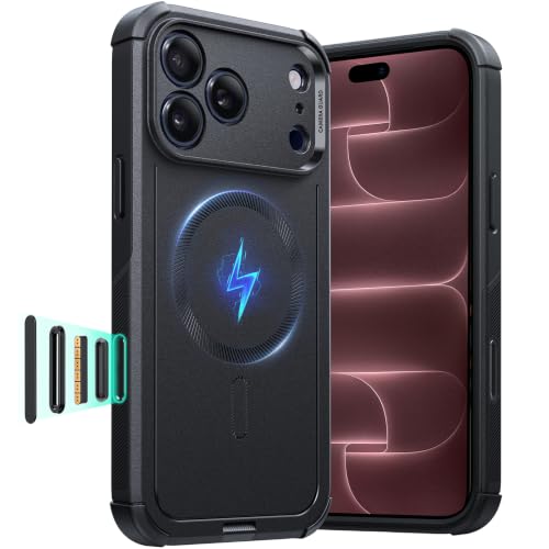 ESR for iPhone 17 Pro Max Phone Case, 23ft Military-Grade Drop Protection, Shock-Absorbing Rugged Cover, MagSafe Accessories Compatible, Cyber