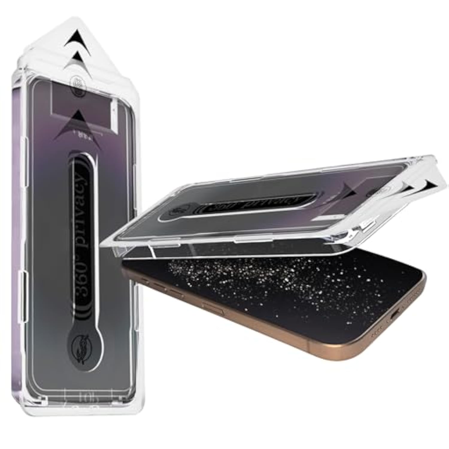 2 Pack 360 Degree Privacy Screen Protector [Auto-Alignment, Auto-Dust Removal] Easy Installation Full Coverage 4-Way Anti-Spy Tempered Glass Film (For Iphone 16 Pro Max-6.9 Inches)