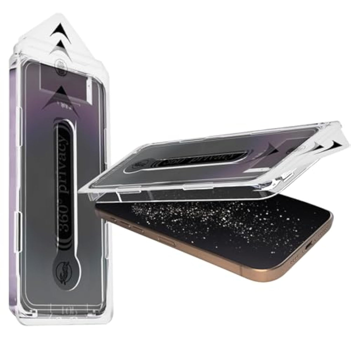 2 Pack 360 Degree Privacy Screen Protector [Auto-Alignment, Auto-Dust Removal] Easy Installation Full Coverage 4-Way Anti-Spy Tempered Glass Film (For Iphone 16 Pro Max-6.9 Inches)