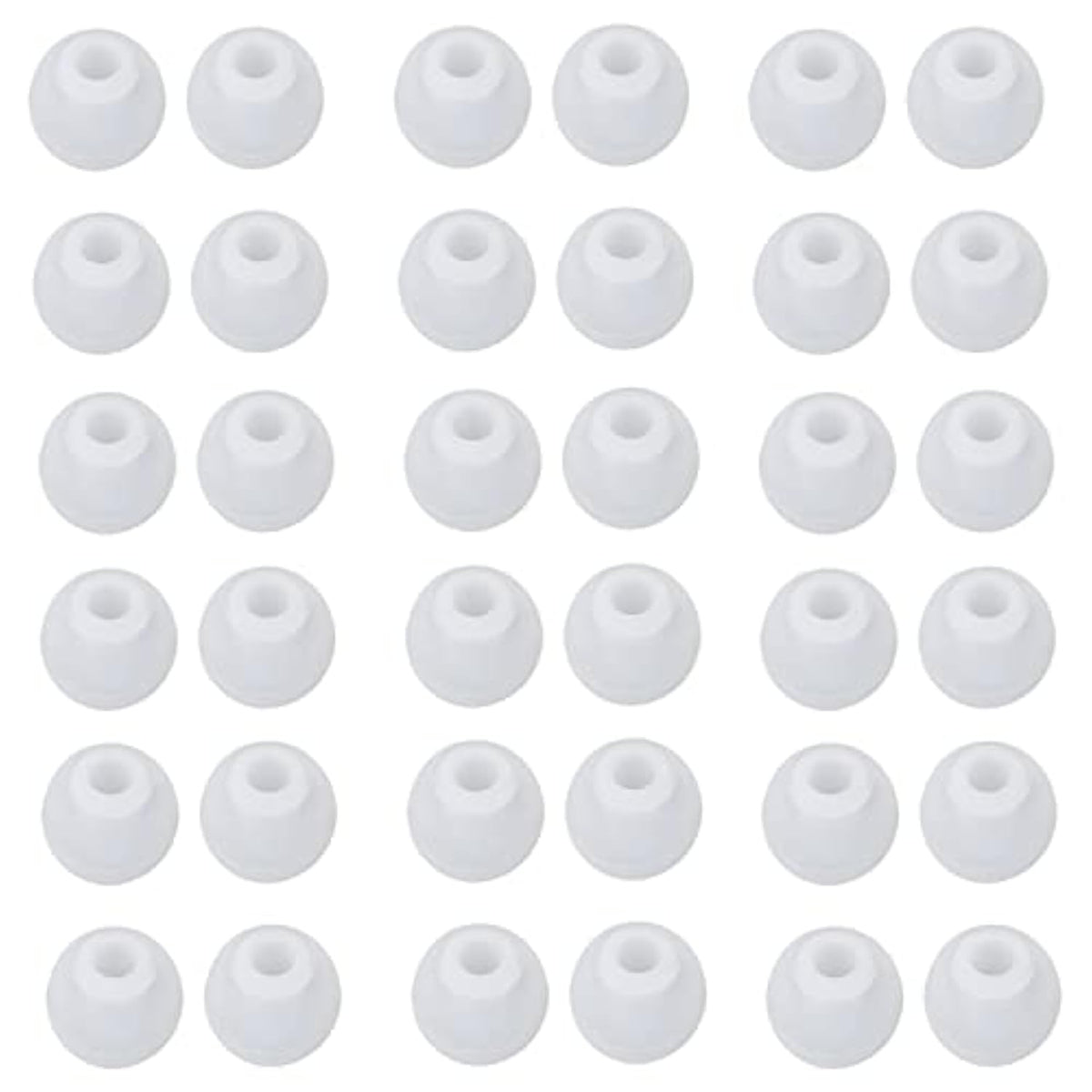 36 Pieces Large Earbud Tips Soft And Comfortable Ear Bud Replacement Pieces Silicone Fit Most In-Ear Headphones?Inner Hole 3.8Mm -5.5Mm?Large Clear White Replacement Earbuds Silicone Tips