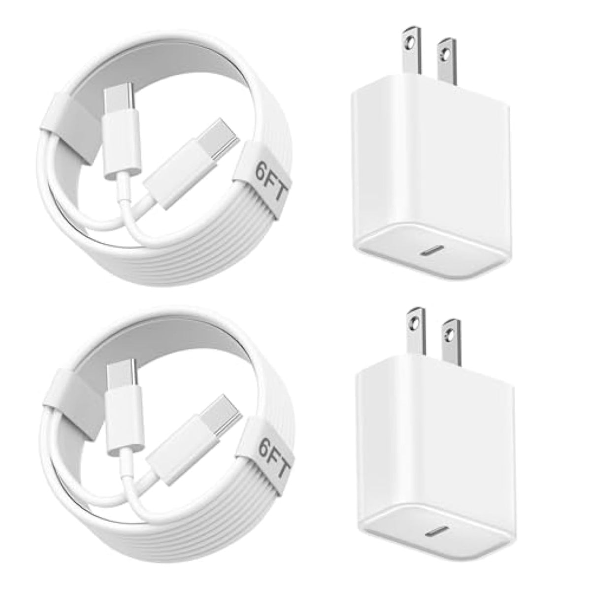 Iphone 16/15 Pro Charger Fast Charging,2Pack 20W Usb C Fast Charger Block 6Ft Usb C To C Charging Cable Cord For Apple Iphone 16 Pro Max/16E/16/15/15 Pro/15 Pro Max/15 Plus,Ipad Air/Pro 13/12.9/11Inch