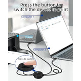 2 In 1 Usb Printer Cable Splitter, Usb A Male To Usb B Male Printer Cable With Toggle Switch For 2 Computers, Share Scanner Printer(4.5M/14.7Ft)