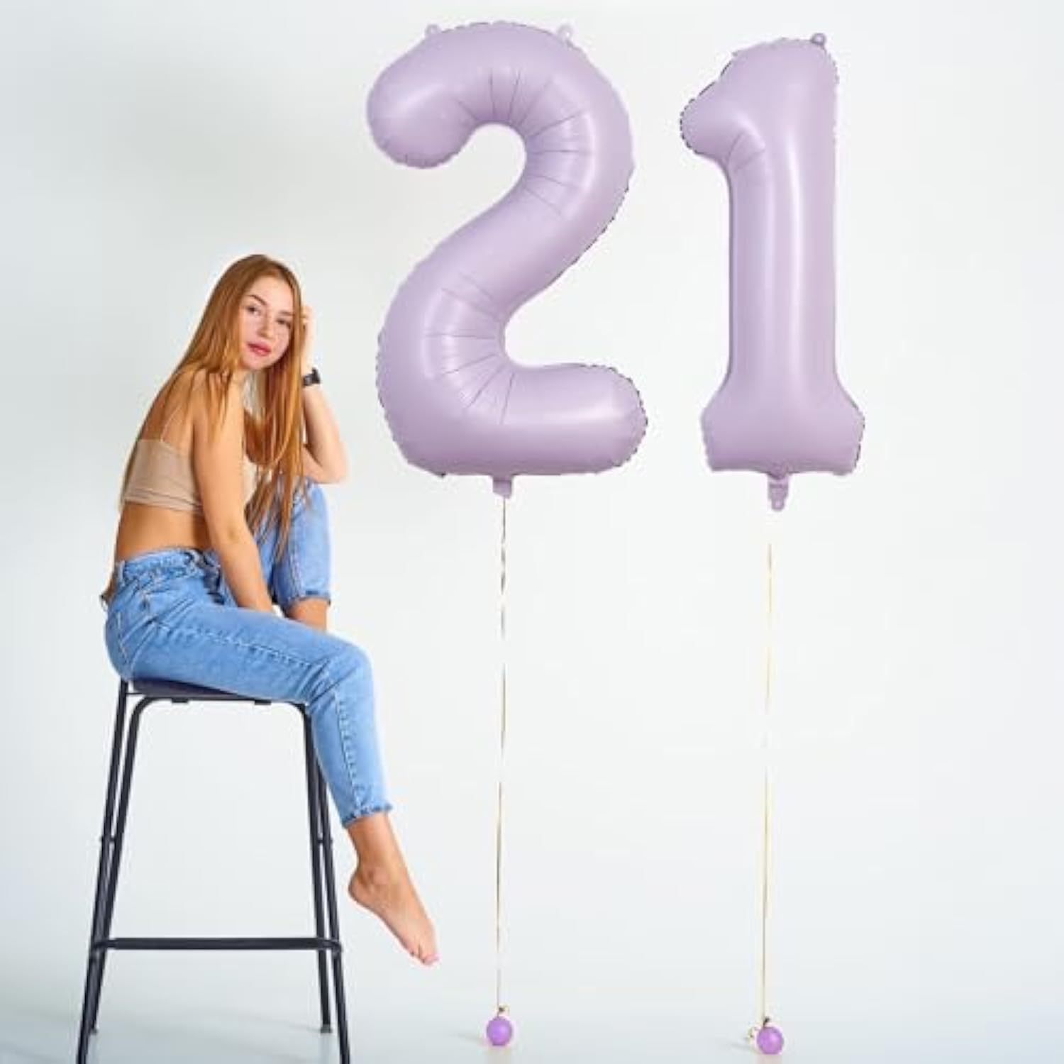 40 Inch Light Purple Number 1 Balloon For 1St Birthday Decoration, Large Pastel Purple Mylar Foil Number Balloons 0-9 For Girls, Lavender One Helium Balloons For Women 1St Anniversary Party Supplies