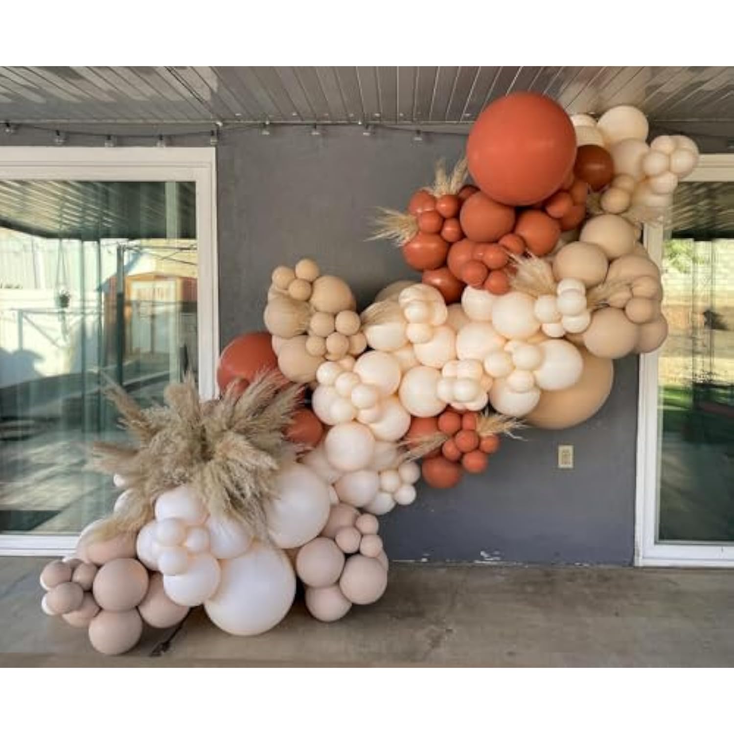 161PCS Fall Balloon Arch Kit with Burnt Orange Terracotta Cream Balloons Wedding