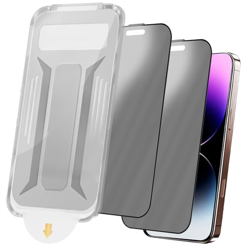 2 Pack for iPhone 14 Pro Max Matte Privacy Screen Protector Anti spy Anti glare Tempered Glass Film Easy Installation Auto-Alignment Kit, Auto