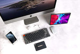 K3 Version 2, 84 Keys Ultra-Slim Wireless Bluetooth/Usb Wired Mechanical Keyboard With White Led Backlit, Low-Profile Mechanical Brown Switch Compatible With Mac Windows