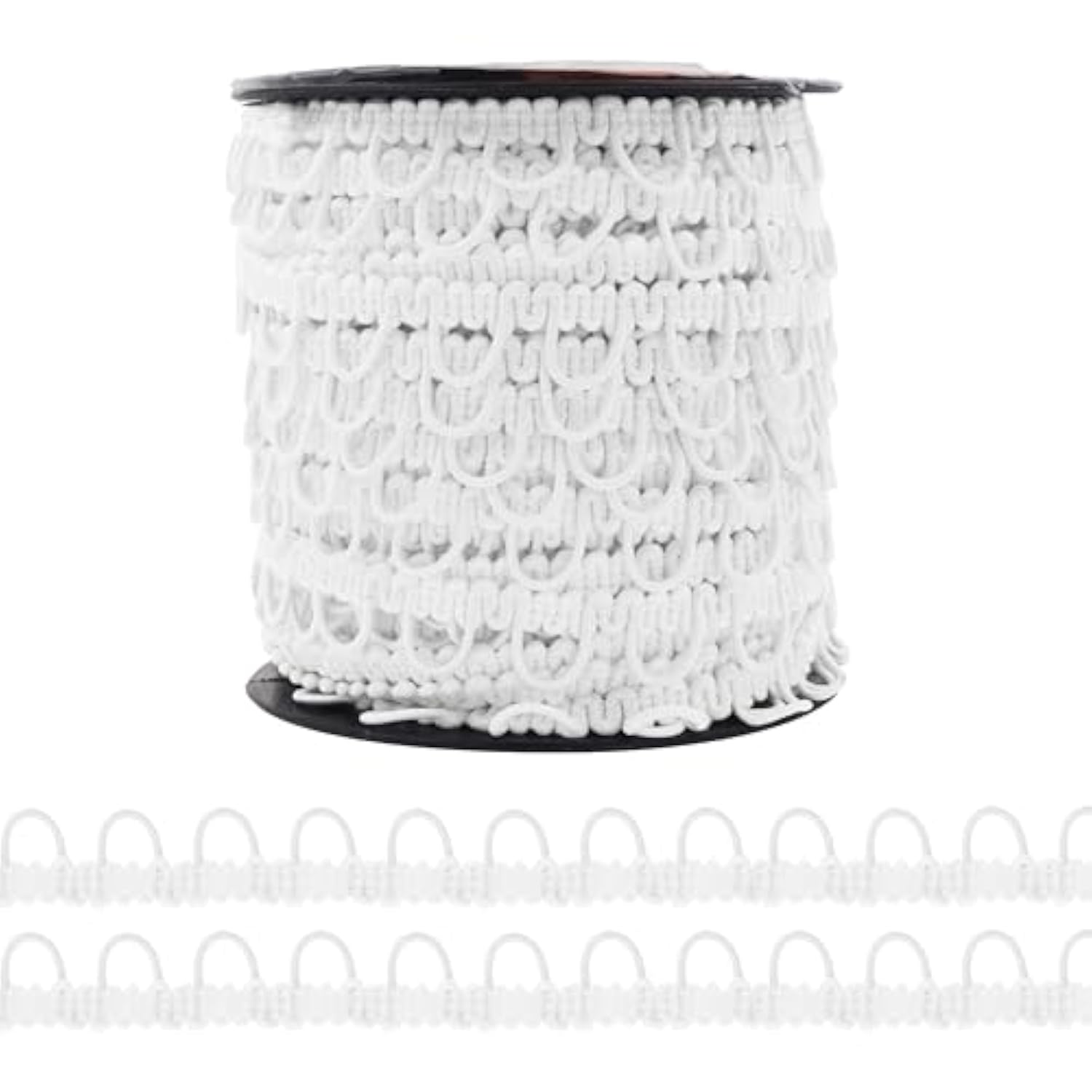 White Braid Trim With Elastic Button Loops - Button Elastic Loop For S