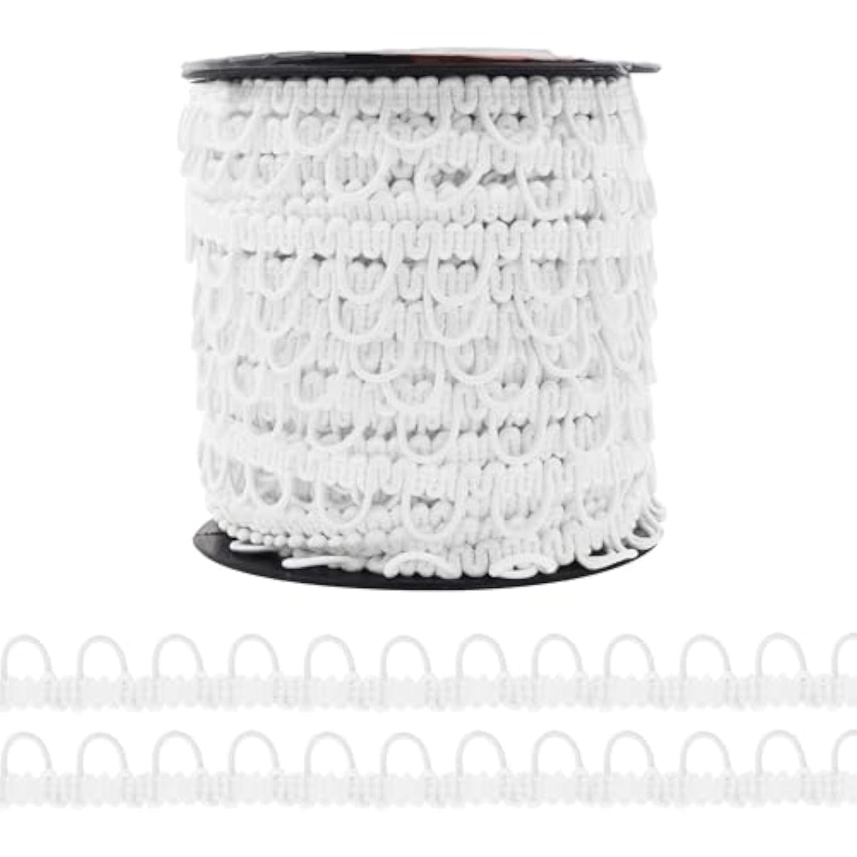White Braid Trim With Elastic Button Loops - Button Elastic Loop For S