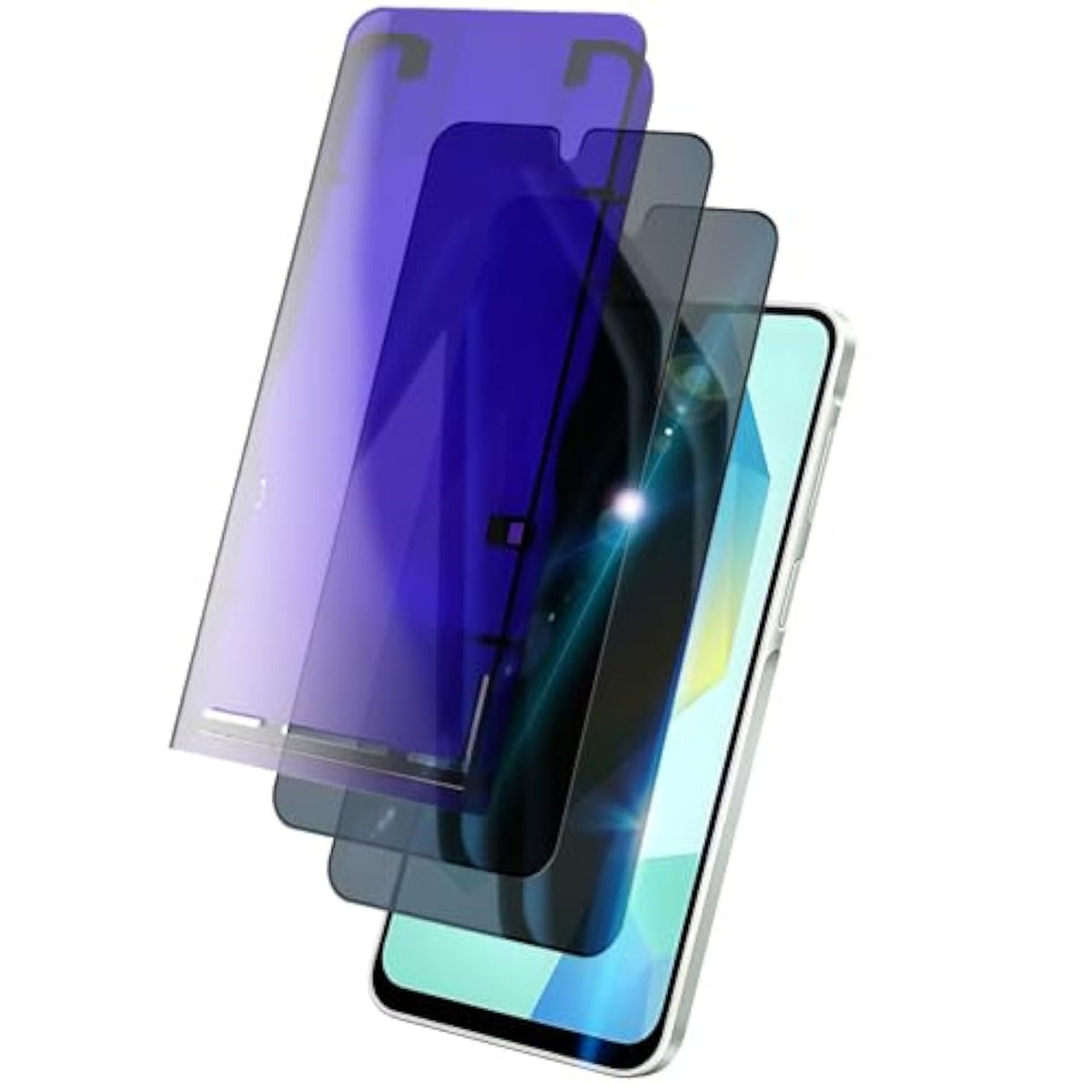 [2+1 Pack Privacy Screen Protector+Instant Paste Warehouse For Samsung Galaxy A16 5G|Anti-Spy Tempered Glass With Fingerprint Unlock Support, Anti-Scratch, 9H Hardness & Easy Installation